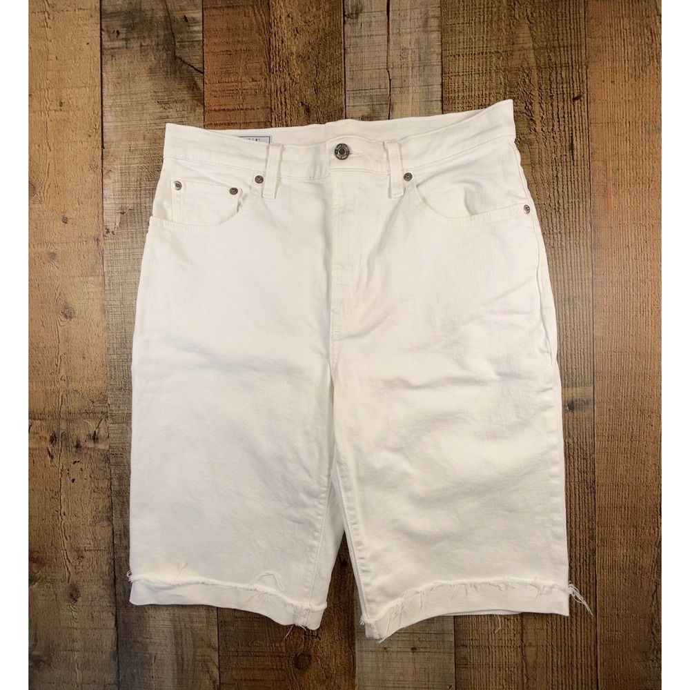 LOT OF 2 GAP Bermuda Shorts Women's 29/8T High Rise Denim White Blue Jean - Picture 2 of 15